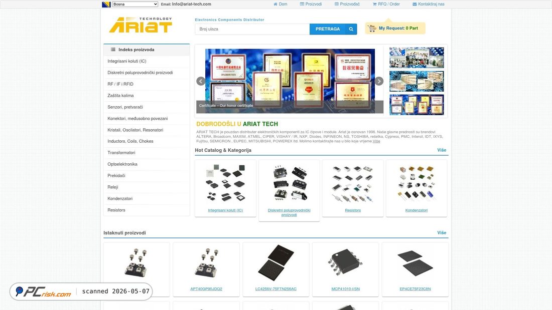 Screenshot von ba.ariat-tech.com