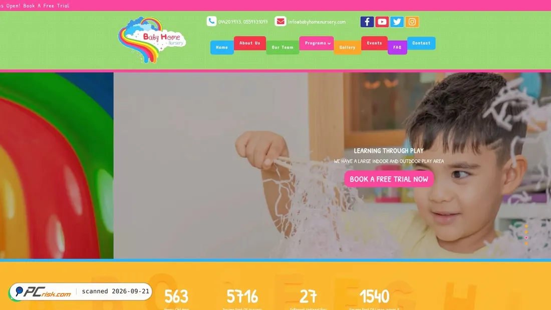 Captura de ecrã de babyhomenursery.com