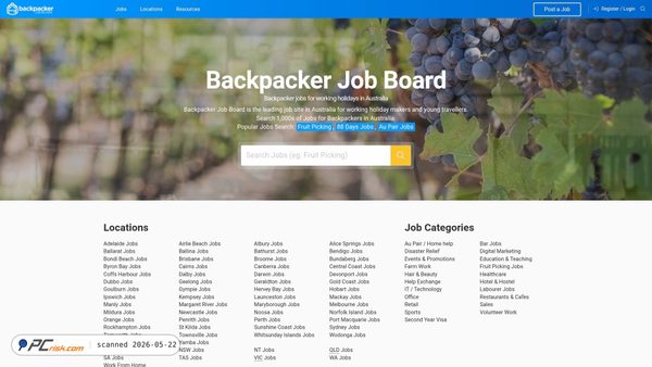 backpackerjobboard.com.au screenshot