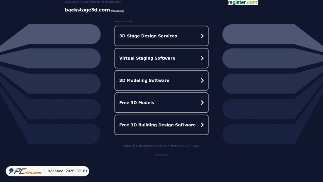 Screenshot of backstage3d.com