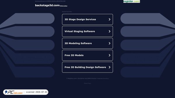 backstage3d.com screenshot