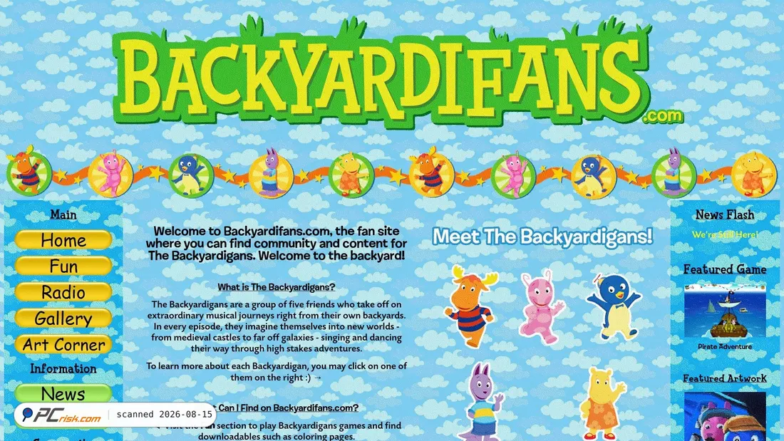 Screenshot of backyardifans.com