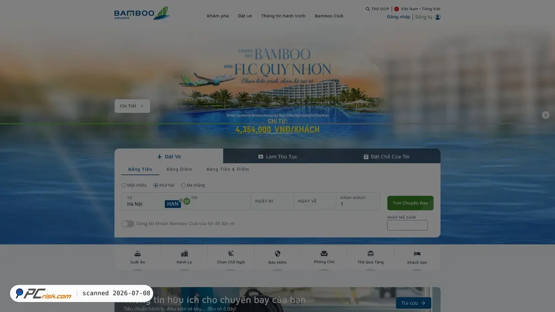 Screenshot of bambooairways.com