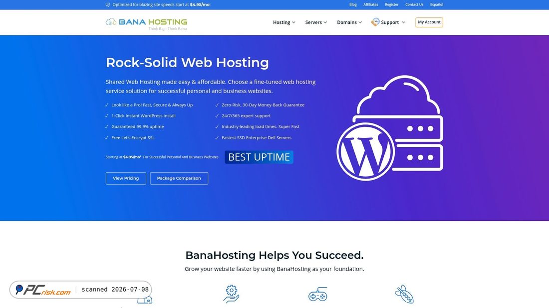 Screenshot of banahosting.com