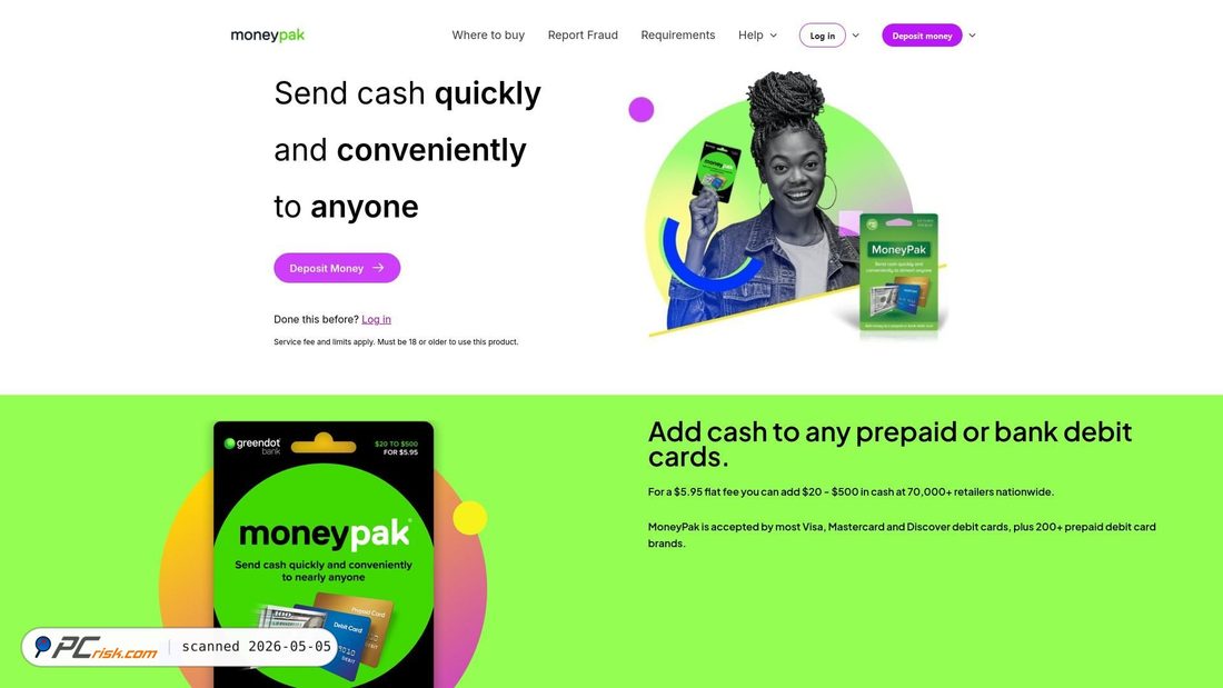 Captura de pantalla de bank-moneypak.com