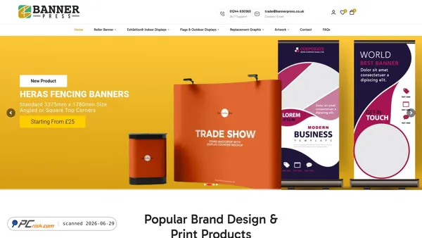 bannerpress.co.uk screenshot