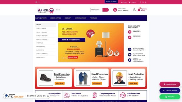 bansisuppliers.co.ke screenshot