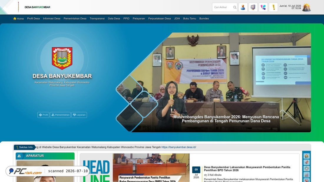 Screenshot of banyukembar.desa.id