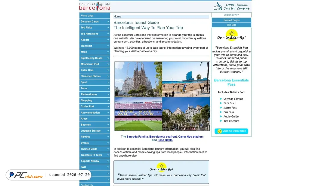 Screenshot of barcelona-tourist-guide.com