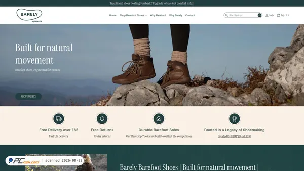 barelybarefoot.co.uk screenshot