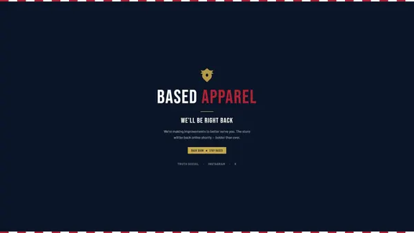 Screenshot van basedapparel.com