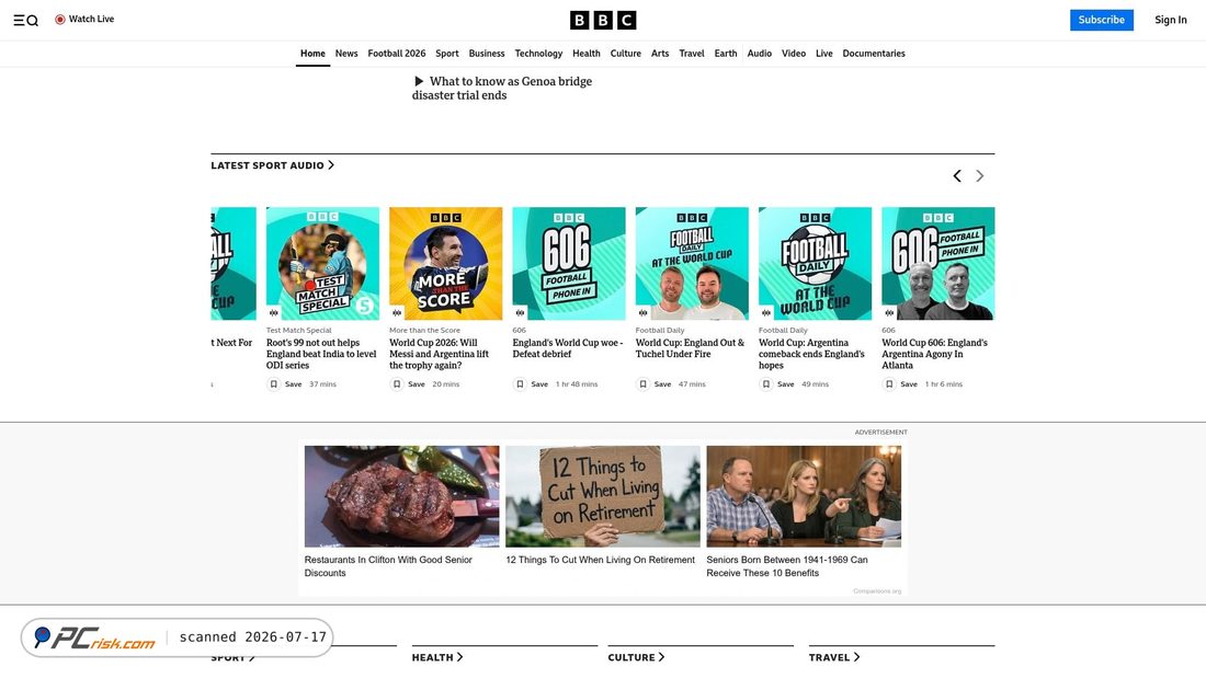 Screenshot of bbc.com