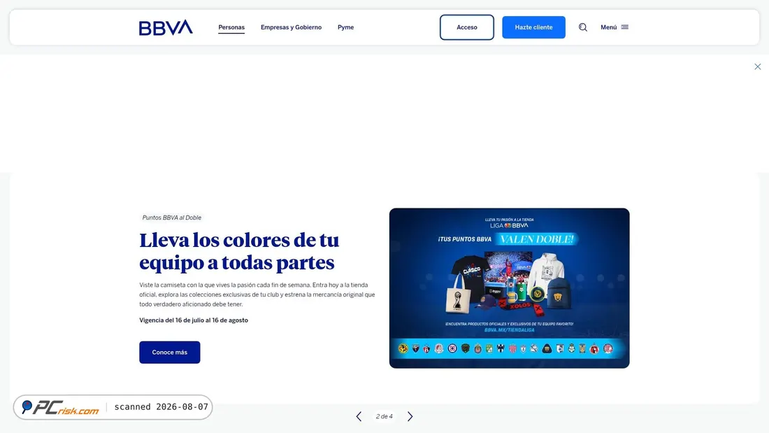 Screenshot of bbva.mx