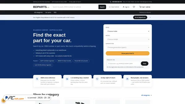 Captura de bdparts.ro