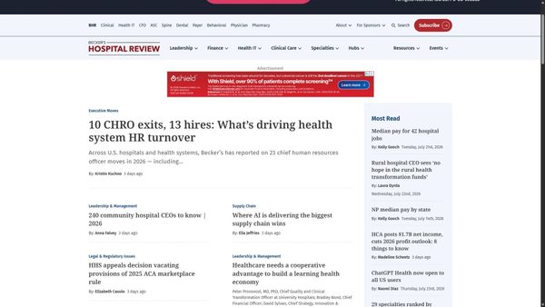 beckershospitalreview.com screenshot