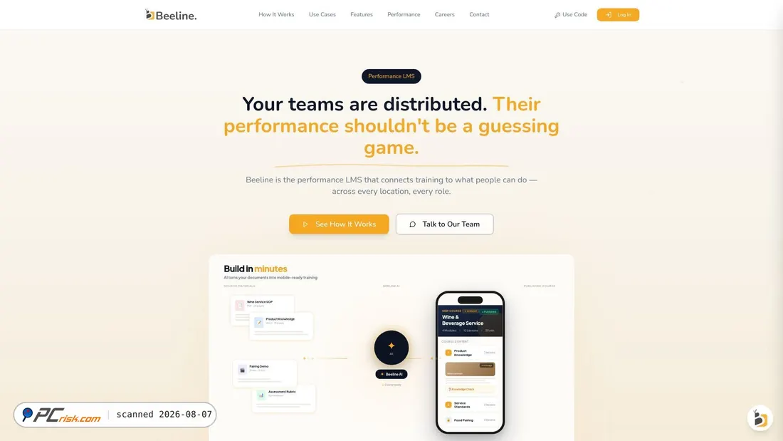 Screenshot of beeline.life