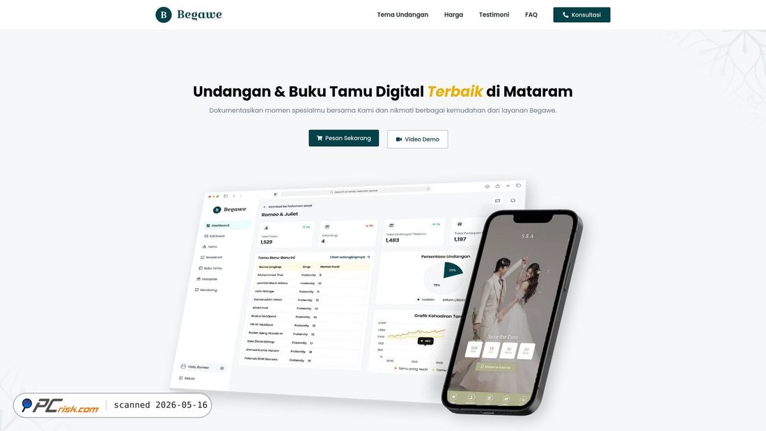 Screenshot von begawe.com