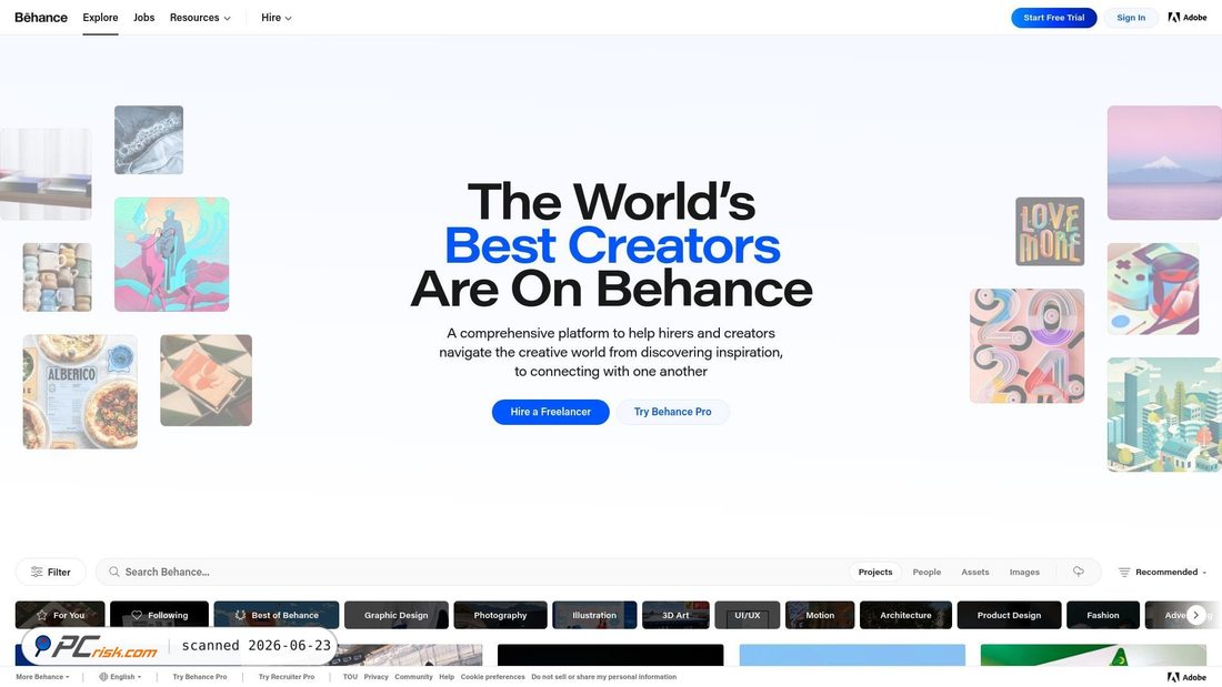 Screenshot di behance.net