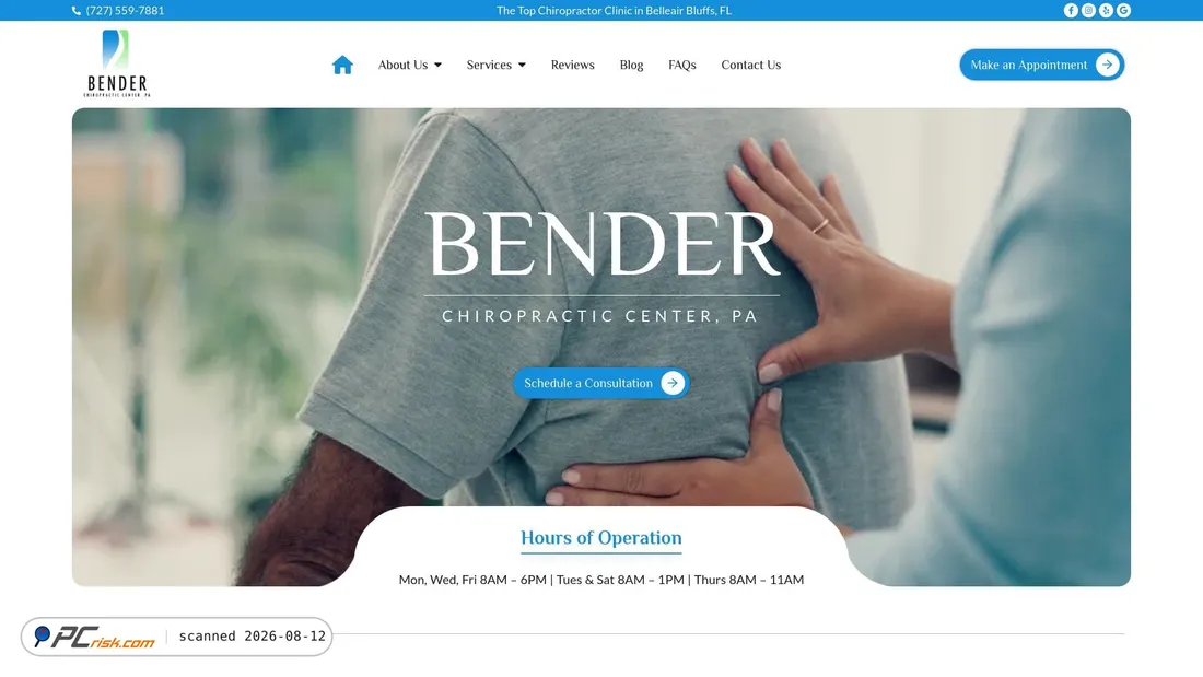 Screenshot of benderchiropractic.net
