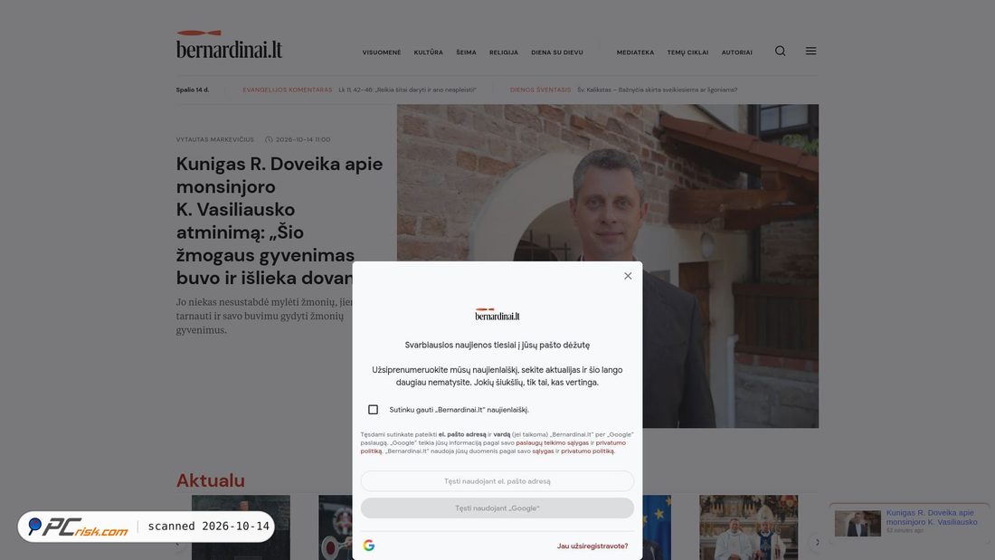 Captura de ecrã de bernardinai.lt