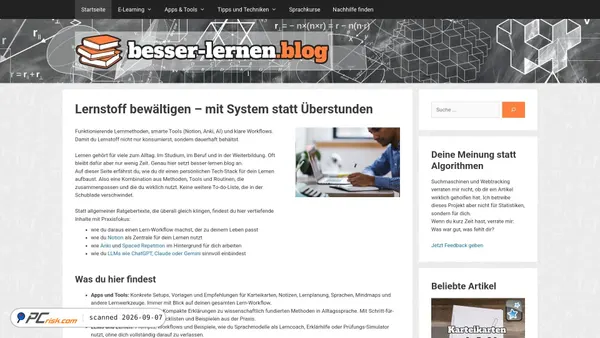 Captura de besser-lernen.blog