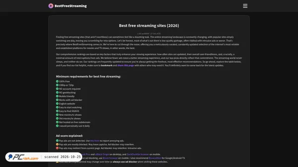 bestfreestreaming.org screenshot