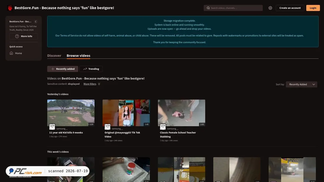 Screenshot of bestgore.fun