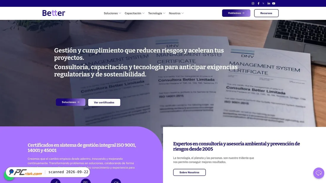 Captura de ecrã de betterconsultores.cl