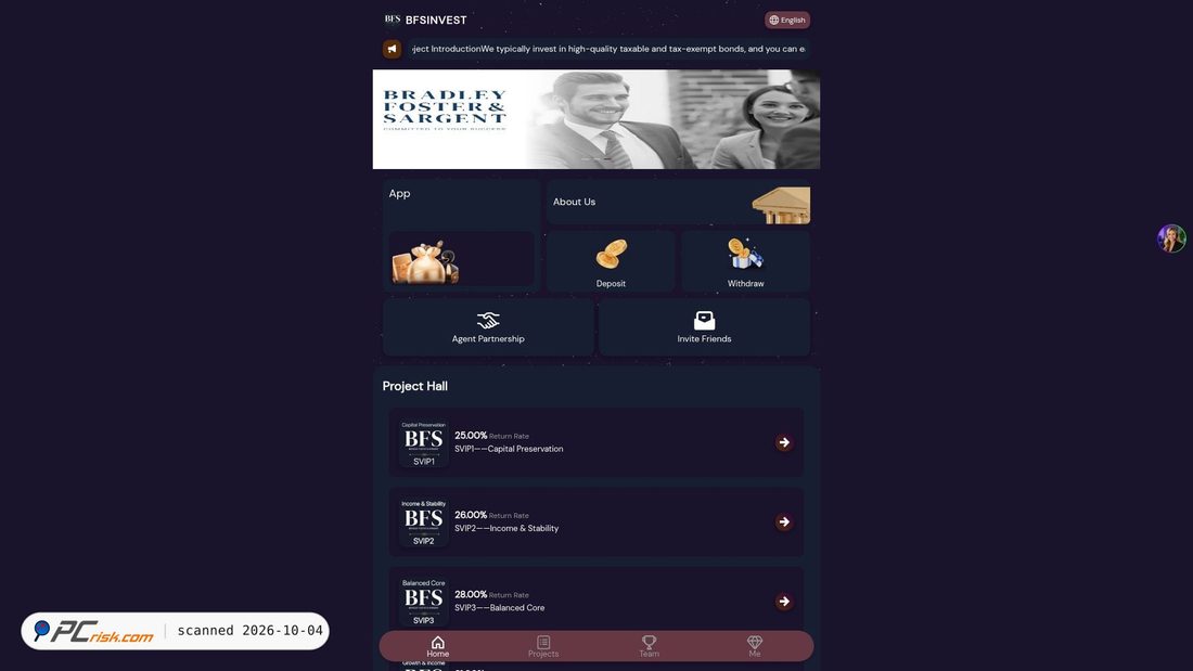 Captura de ecrã de bfsinvest.llc