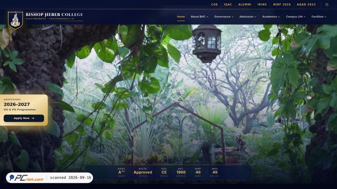 Screenshot of bhc.edu.in
