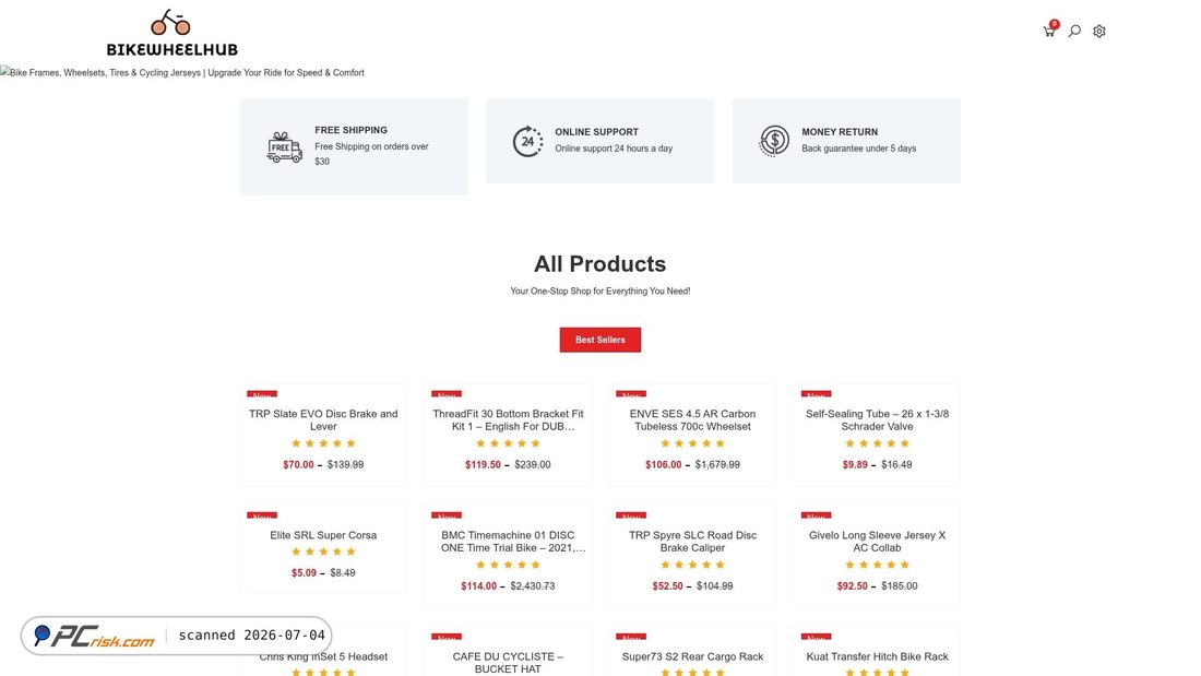 Screenshot of bikewheelhub.com