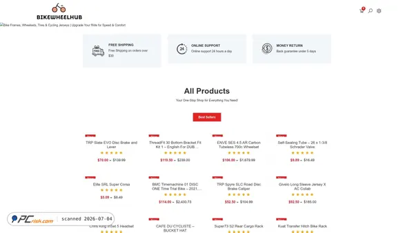 bikewheelhub.com screenshot