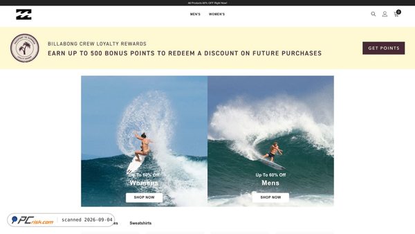 Zrzut ekranu billabongonline.it.com