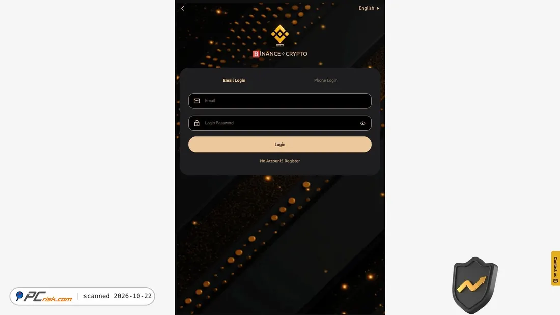 Screenshot of binancecrypo.com
