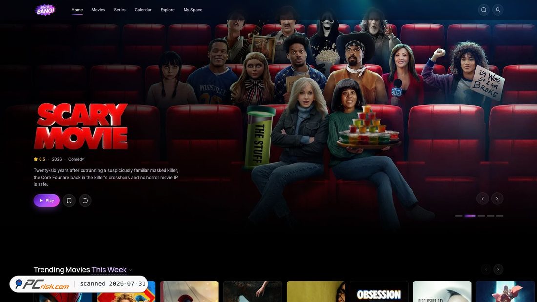 Screenshot of bingebang.tv