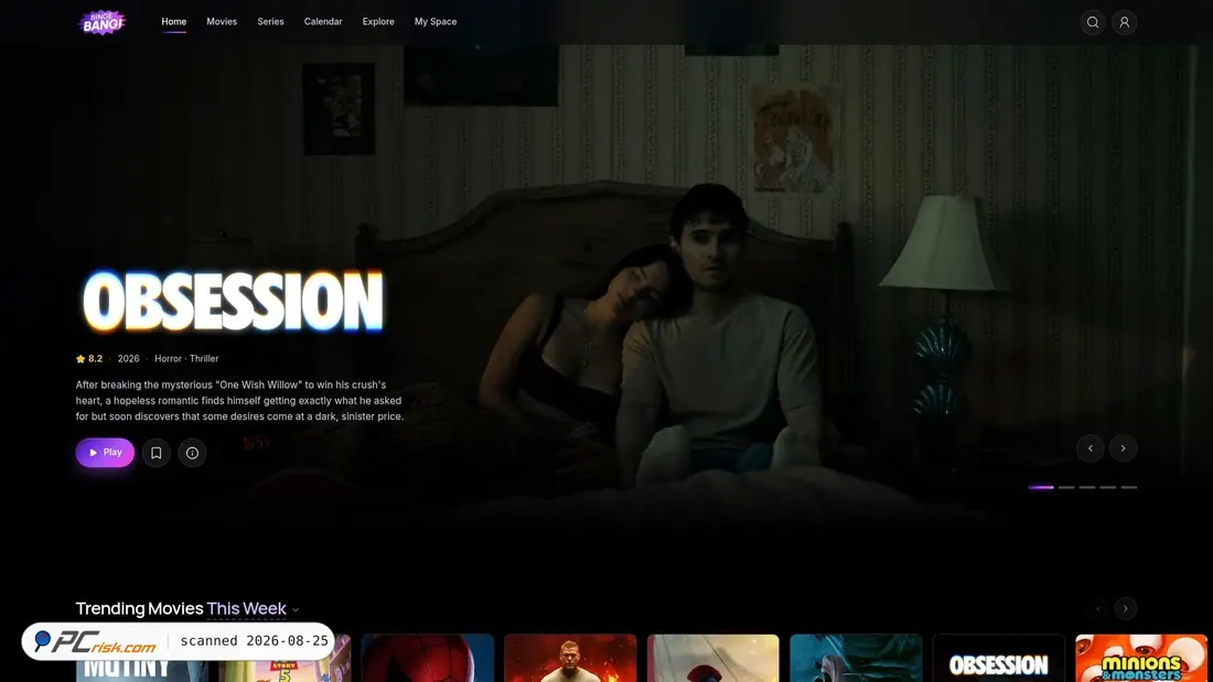 Screenshot of bingebang.tv
