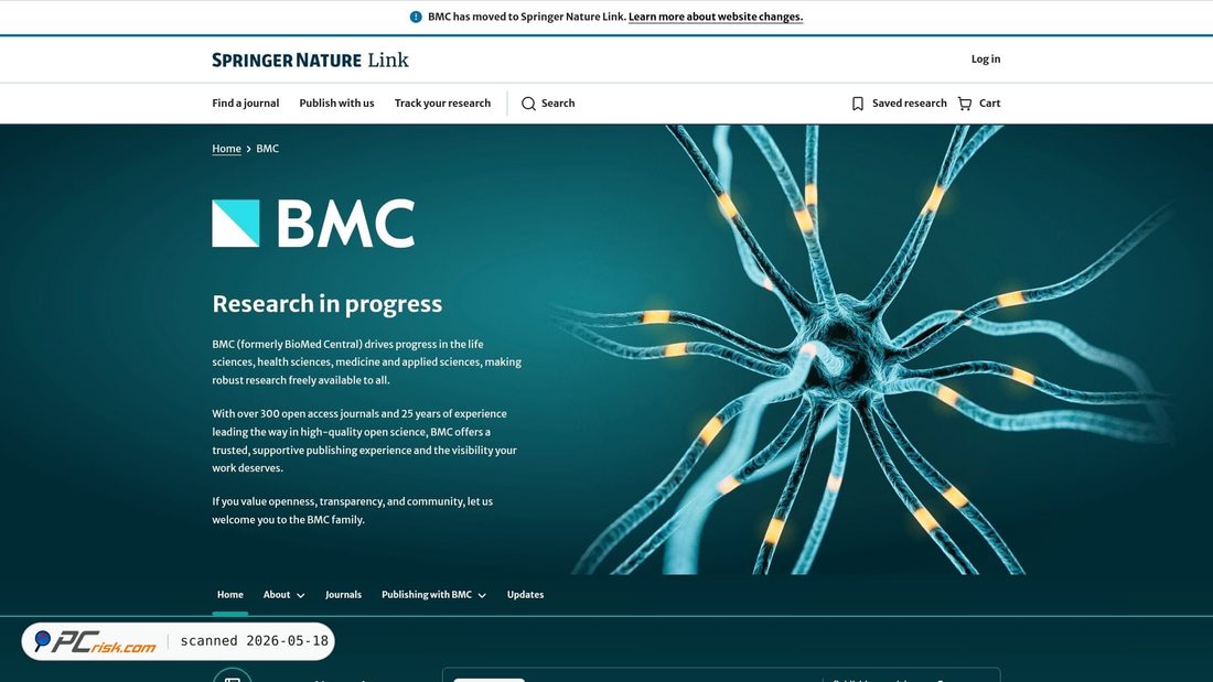 Screenshot di biomedcentral.com
