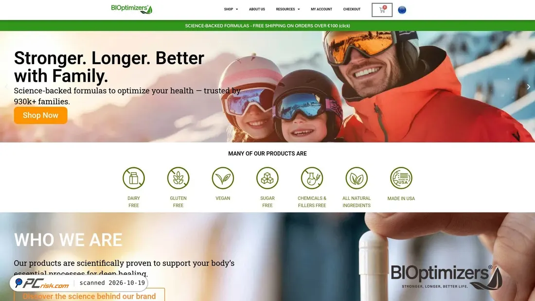 Screenshot di bioptimizers.eu