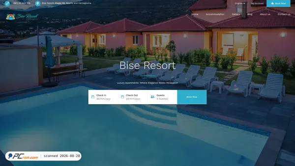 Screenshot van bise-resort.com