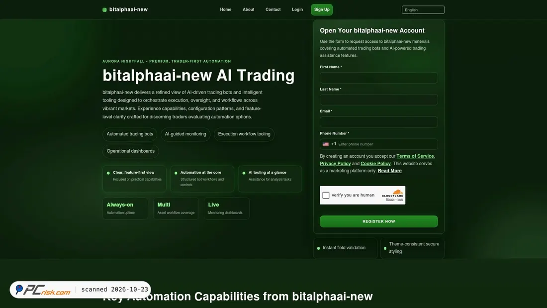 Zrzut ekranu bitalphaai-new.com