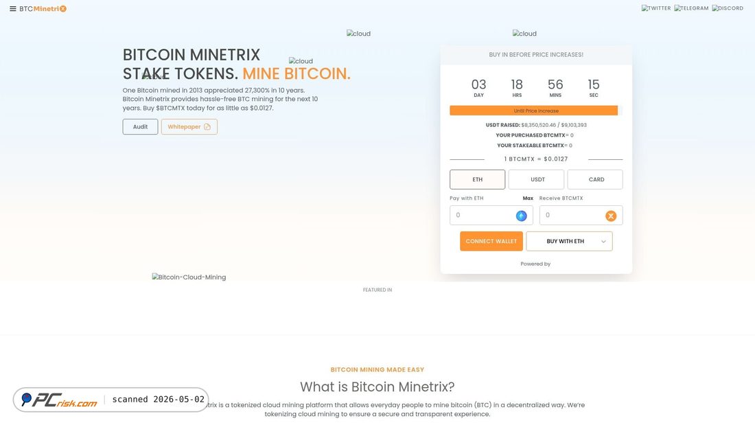 Screenshot of bitcoinminetrix-rewards.pages.dev