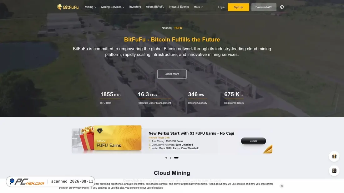 Screenshot of bitfufu.com