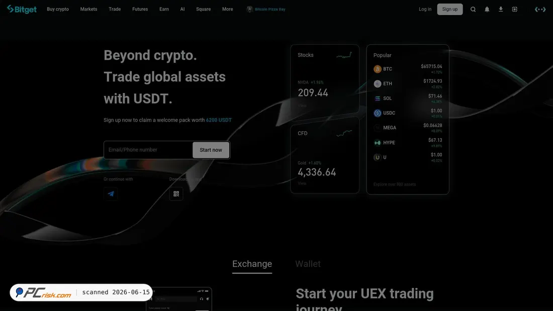 Screenshot of bitget.com