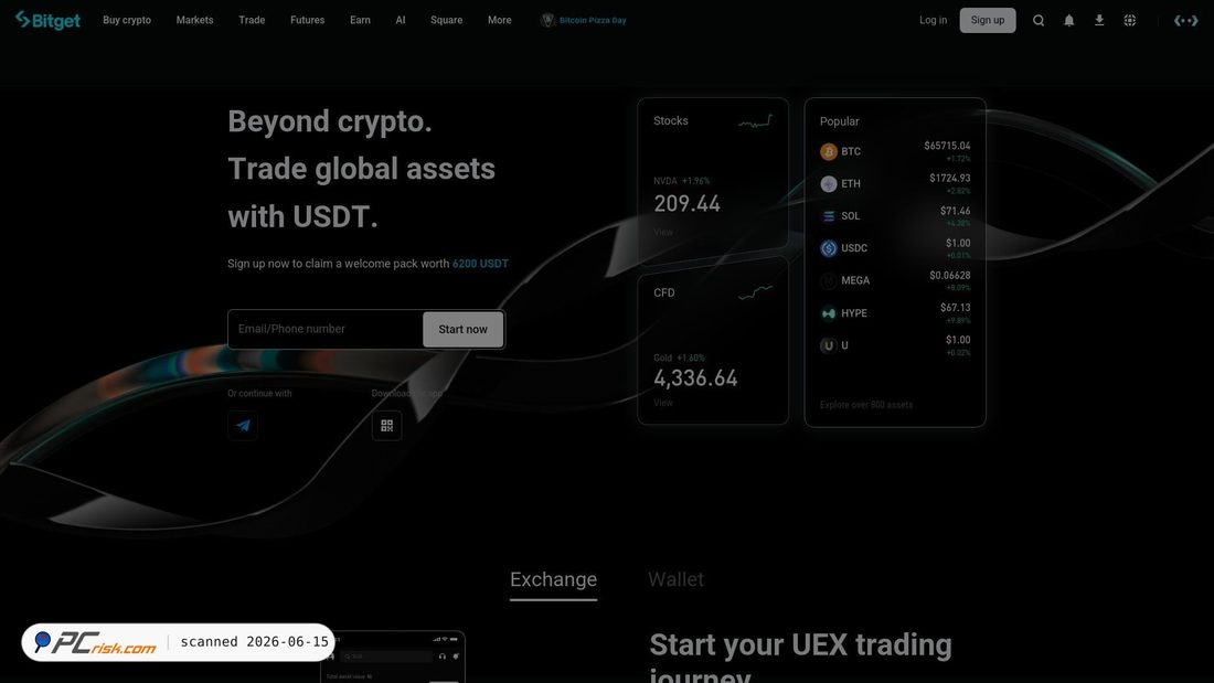 Screenshot di bitget.com