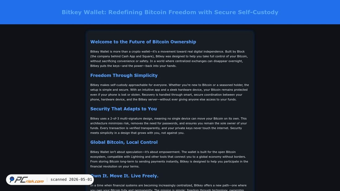 Screenshot von bitkey-io.pages.dev