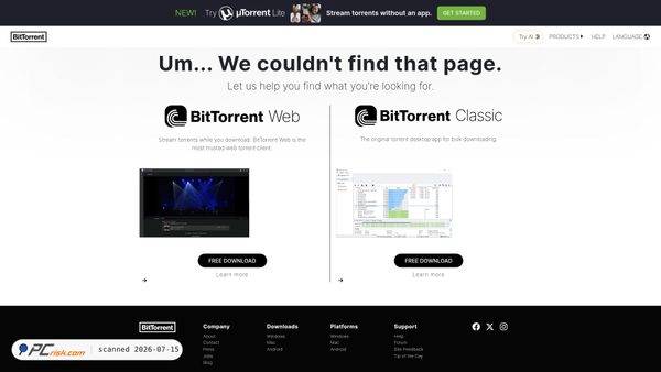 bittorrent.com screenshot