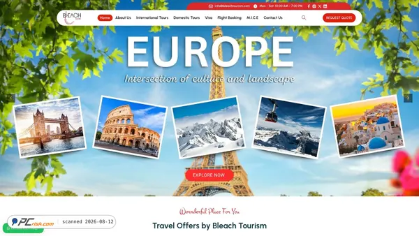 bleachtourism.com screenshot