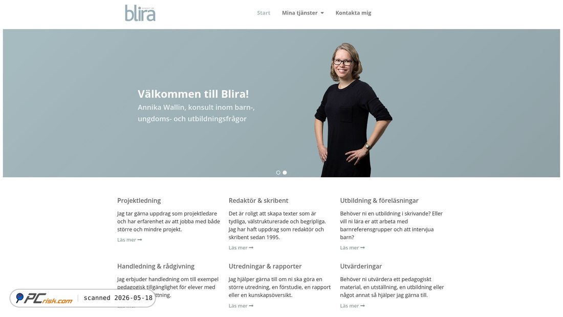 Screenshot of blira.se