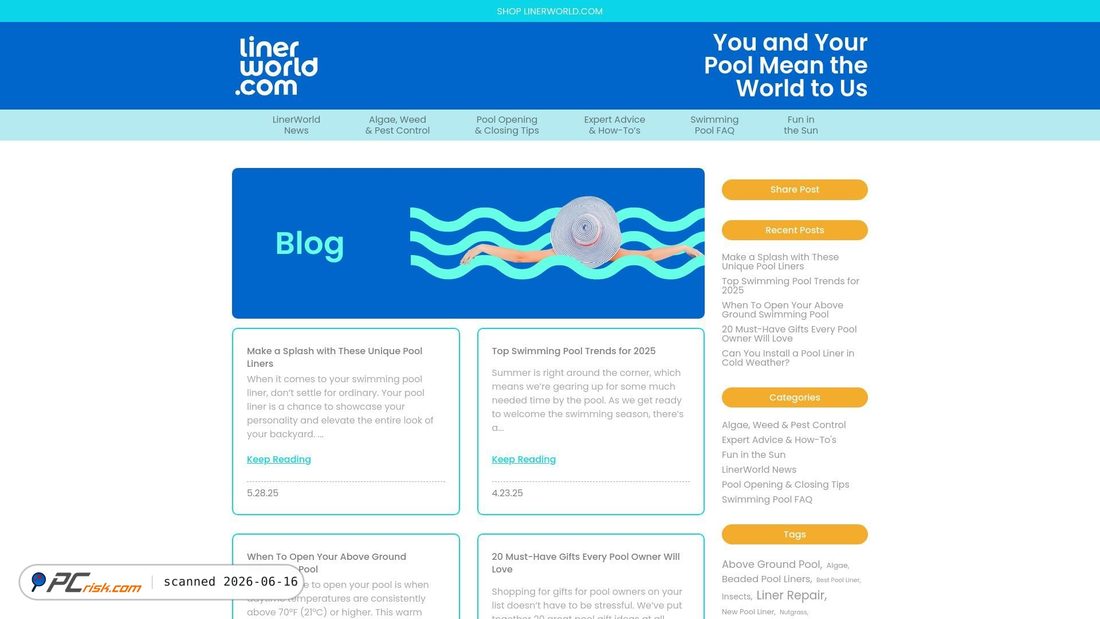 Screenshot van blog.linerworld.com