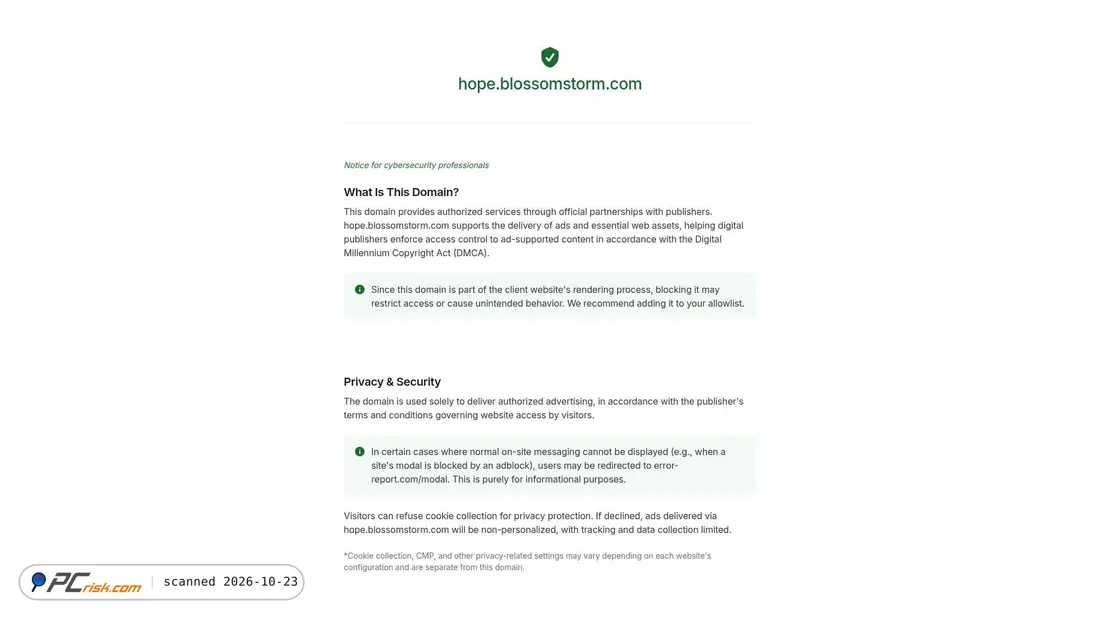 Screenshot von blossomstorm.com